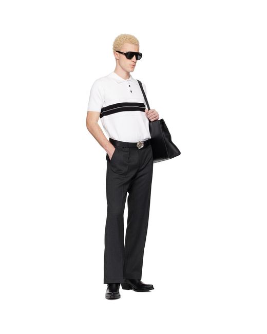 Ernest W. Baker Black Striped Polo for men