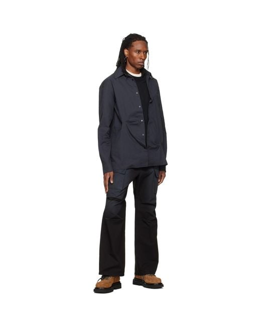 we11done Black Washed Multi Pocket Cargo Pants for men
