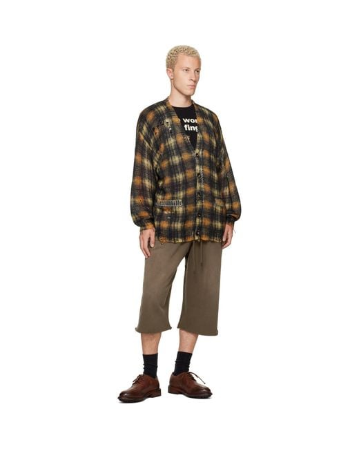 R13 Brown Oversized Cardigan for men
