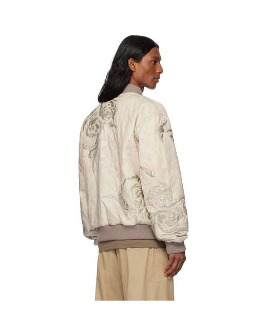 Dries Van Noten Natural Off- & Floral Reversible Bomber Jacket for men
