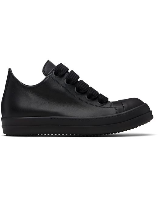 Rick Owens Black Temple Jumbolace Low Sneaks Sneakers for men