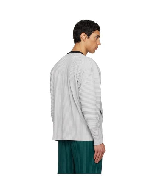 Homme Plissé Issey Miyake Gray Color Pleats 1 Cardigan for men