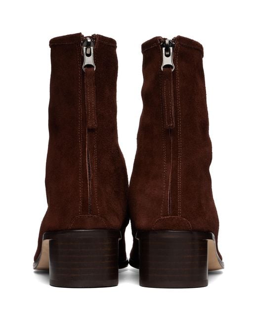 Hereu Brown Juliol Calf Suede Heeled Boots