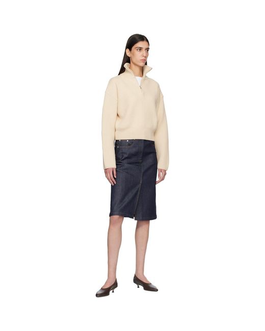 A.P.C. Blue Lizzie Denim Midi Skirt