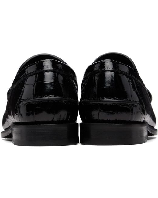 Versace Black Medusa '95 Croc-Effect Loafers for men