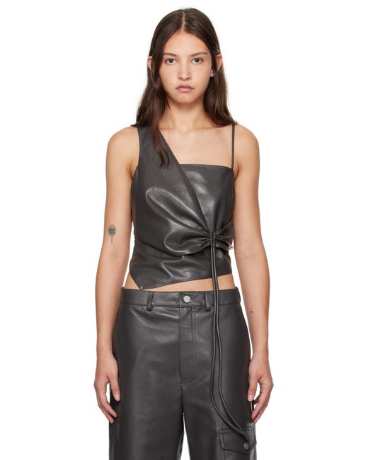Nanushka Black Chudel Vegan Leather Top