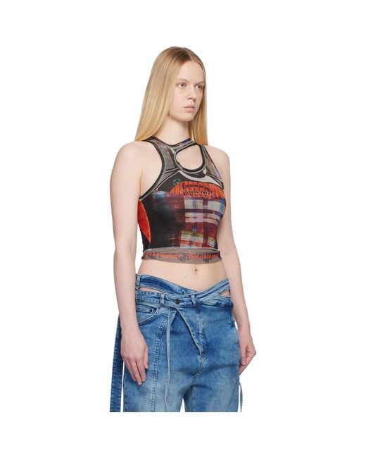 OTTOLINGER Blue Ssense Exclusive Mesh Tank Top