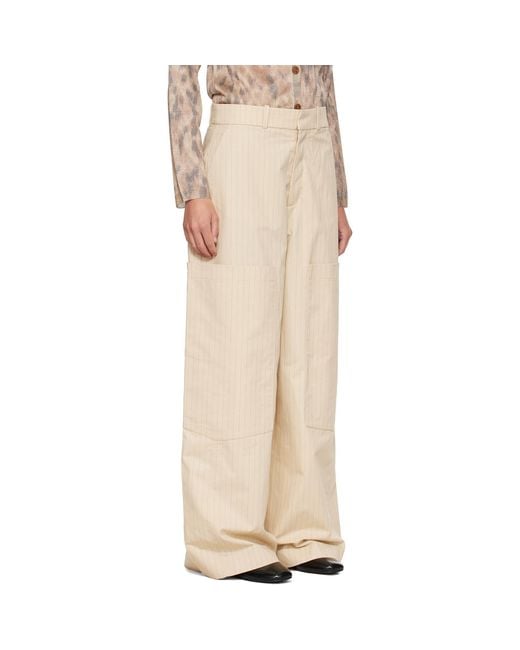 Ganni Natural Suiting Trousers