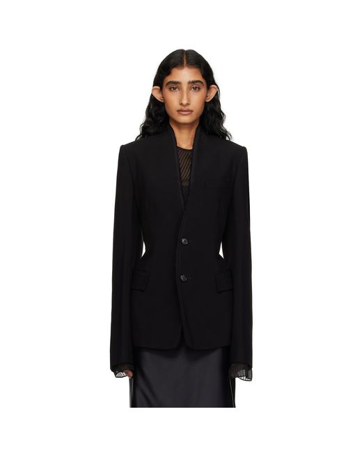Ann Demeulemeester Black Sady Collarless Fitted Blazer