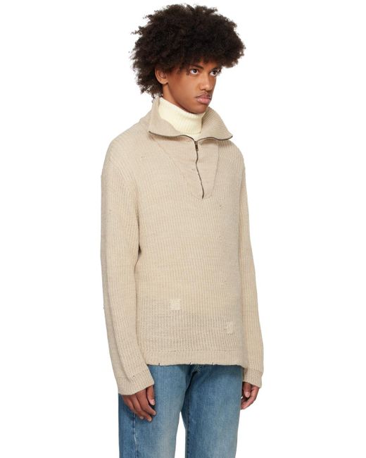 Pull En Tricot Leger De Laine Shetland Maison Margiela pour homme en coloris Noir Lyst
