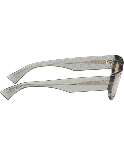 Gucci Natural Rectangular Logo Sunglasses for men
