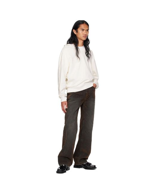 Pull À Capuche Blanc À Col Ample we11done pour homme en coloris White