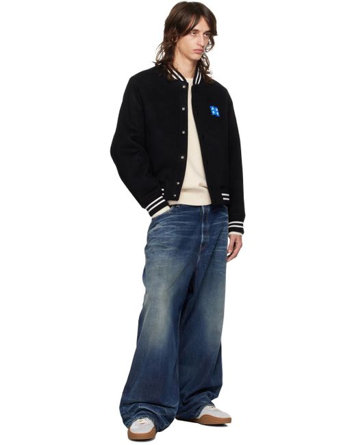 Adererror Black Trs Tag Varsity Bomber Jacket for men