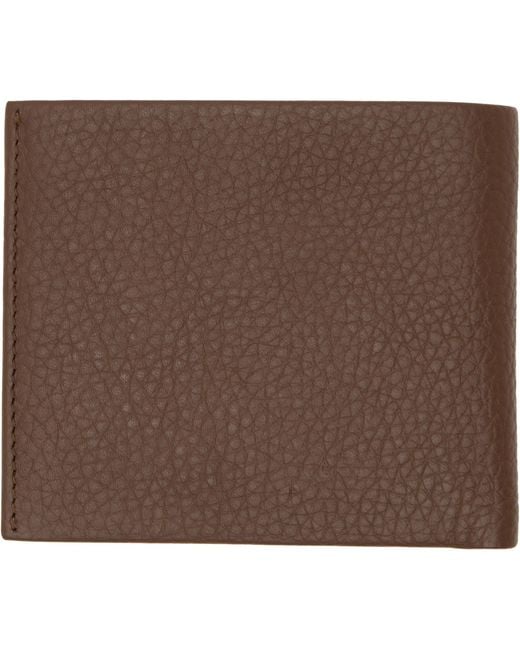 Boss Brown Grained Leather Wallet for men