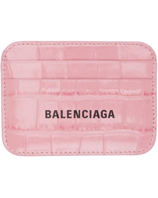 Balenciaga Pink Croc Cash Card Holder