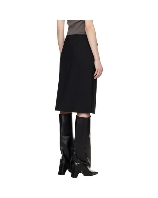 Courreges Black Buttoned Midi Skirt