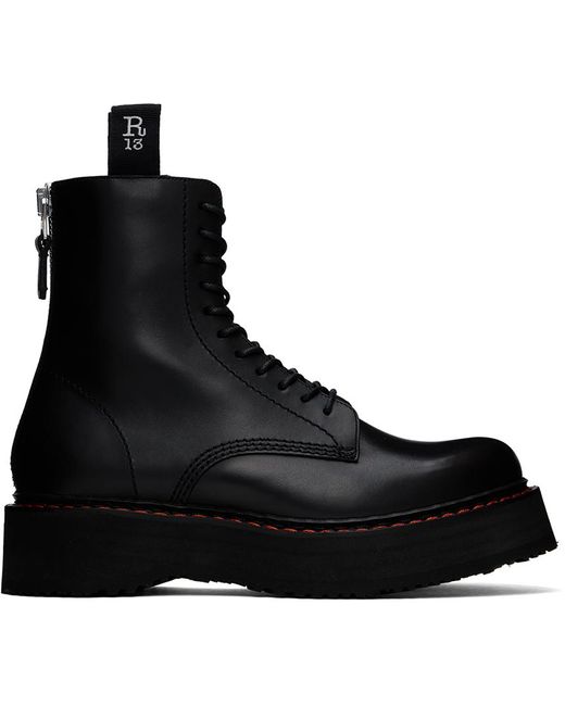 R13 Black Single Stack Boots
