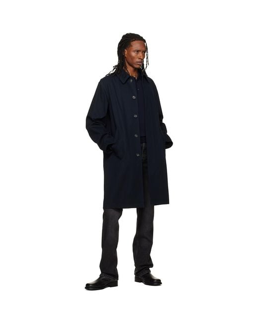 A.P.C. Blue Urban Mac Coat for men