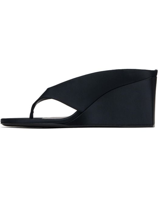 Alaïa Black Cube Thong Mule Sandals