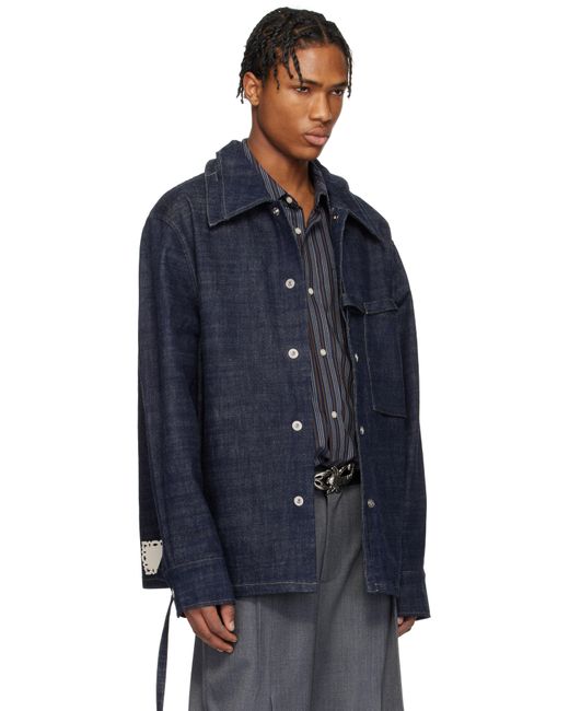 メンズ NULLUS Ssense限定 ブルー Rope セルビッジデニム ジャケット Blue