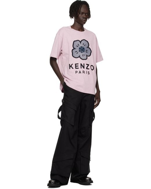 KENZO Black Paris 'Boke Flower' Embroidered Oversized T-Shirt for men