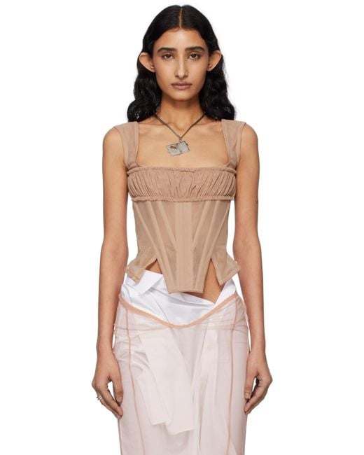 Dilara Findikoglu Natural Femme Vortex Corset Top