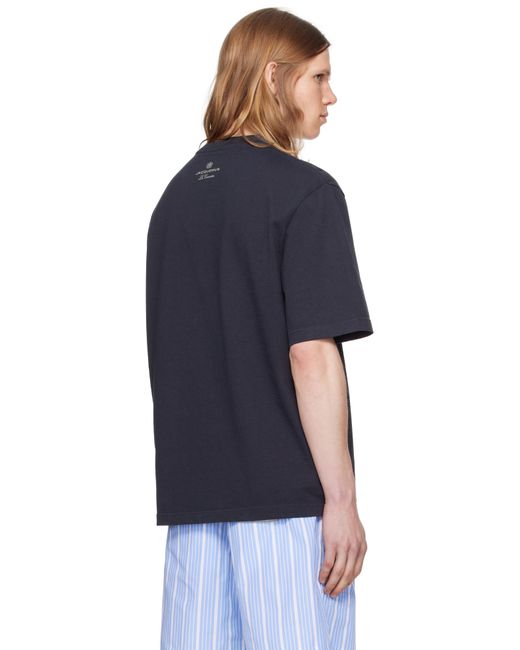 Jacquemus Blue Marino Embroidery Printed T for men