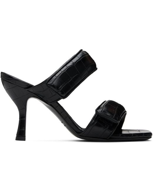 Gia Borghini Giaborghini Black Perni 03 Croc Heeled Sandals