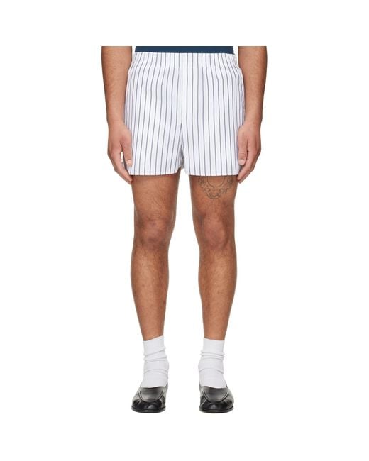 AMI White Cotton Elasticated Shorts for men
