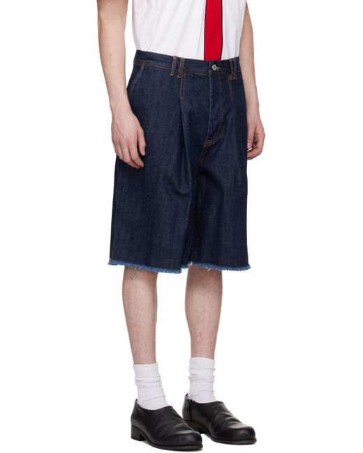 Kusikohc Blue Dart Denim Shorts for men