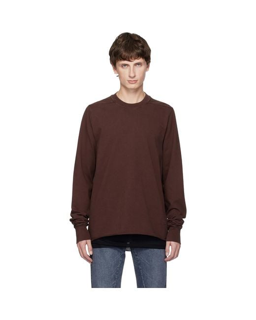 Rick Owens Brown Burgundy Concordians Crewneck Sweatshirt for men