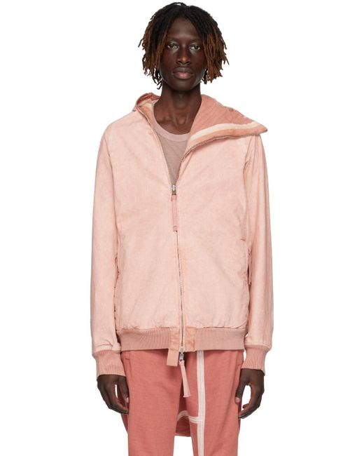 Boris Bidjan Saberi Pink Asymmetric Zip Reversible Jacket for men