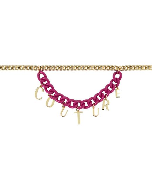 Versace Black Pink & Gold Charms Chain Belt