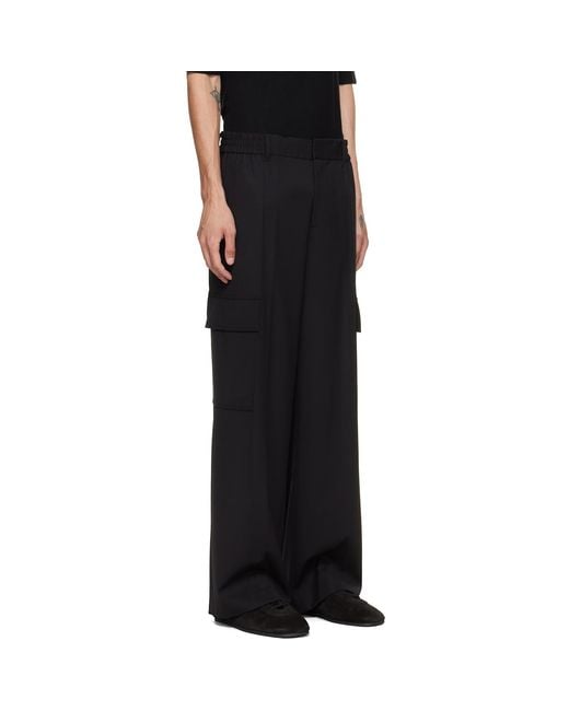 Helmut Lang Black Wool Utility Trousers for men