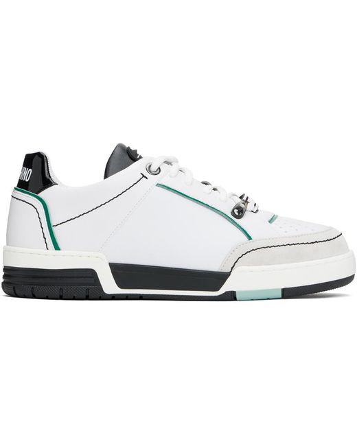 Moschino White & Black Streetball Sneakers for men