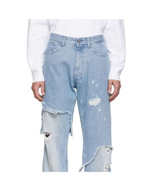 raf simons relax destroyed denim