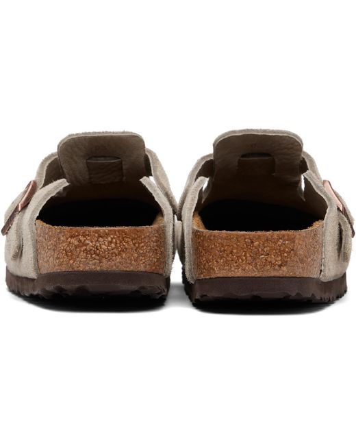 Birkenstock Brown Narrow Boston Soft Footbed Slip-On Loafers