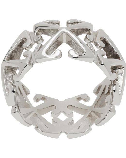 Off-White c/o Virgil Abloh Metallic Silver Multi Arrow Ring for men