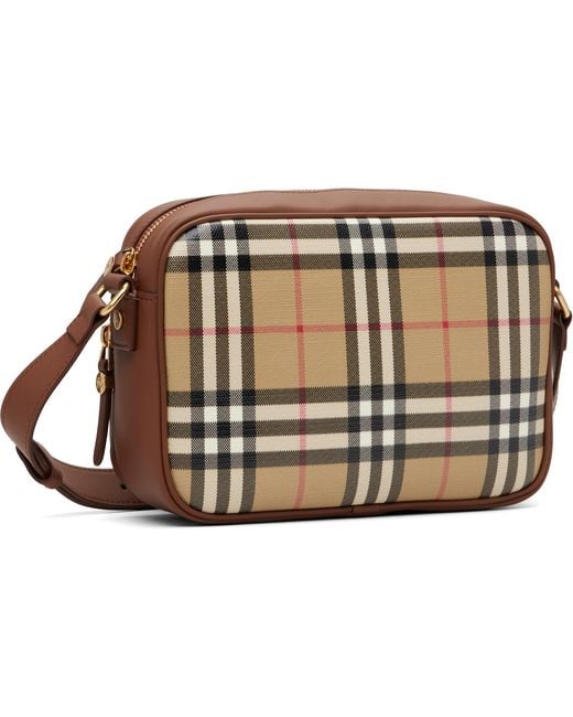 Burberry Brown Check Pocket Crossbody Bag for men
