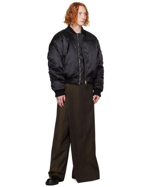 Jean Paul Gaultier Black Stand Collar Bomber Jacket for men