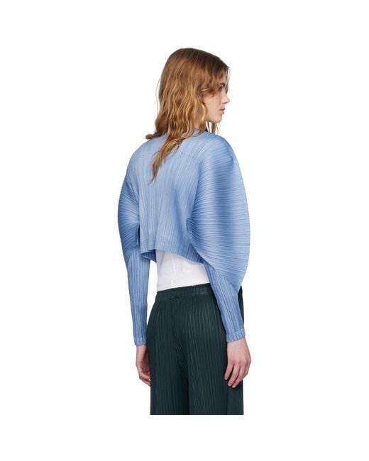 Pleats Please Issey Miyake Blue Monthly Colors December Cardigan