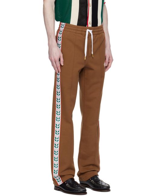 Pantalon de survêtement brun à garniture à feuilles de laurier Casablancabrand pour homme en coloris Multicolor