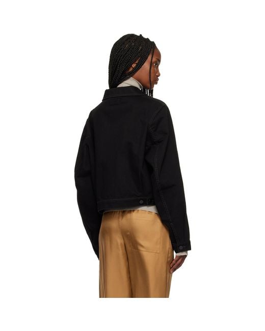 Lemaire Black Cropped Blouson Denim Jacket
