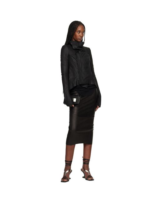 Rick Owens Black Temple Naska Leather Jacket