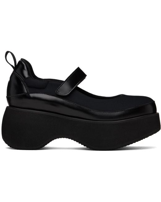 OPEN YY Black Platform Mary Jane Ballerina Flats