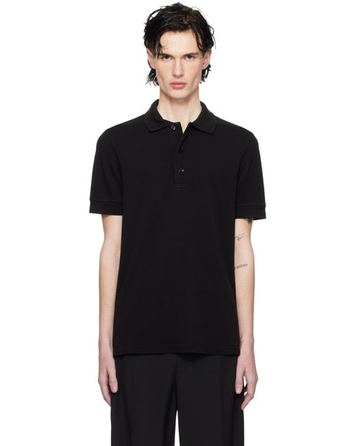 メンズ Tom Ford ブラック 3つボタン ポロシャツ Black