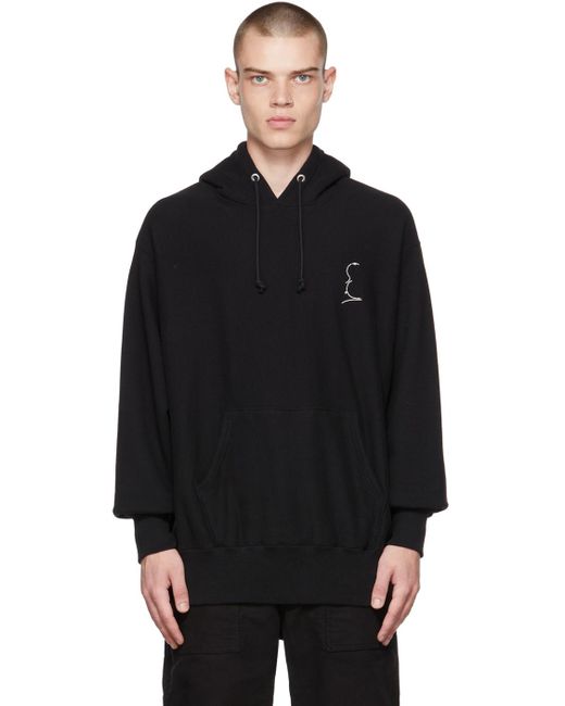 Undercover Black Embroidered Hoodie for men
