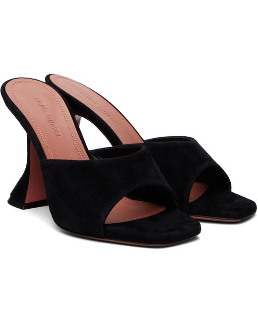 AMINA MUADDI Black Lupita Slipper 95 Heeled Sandals