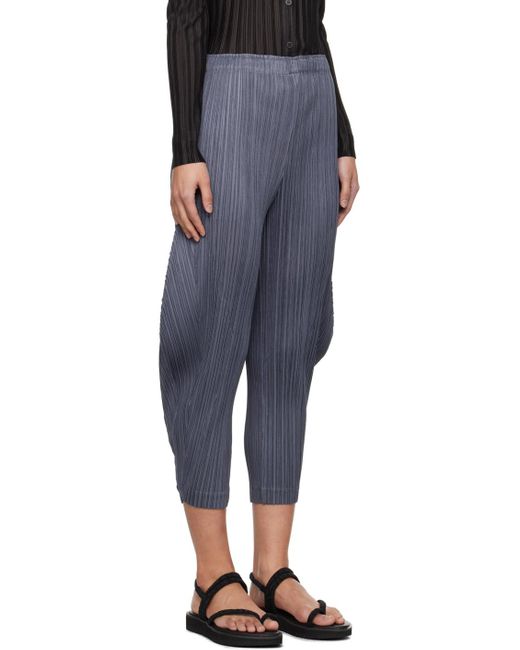 Pleats Please Issey Miyake Blue Gray Thicker Bottoms 1 Trousers