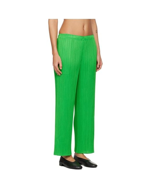 Pleats Please Issey Miyake Green Monthly Colors April Trousers